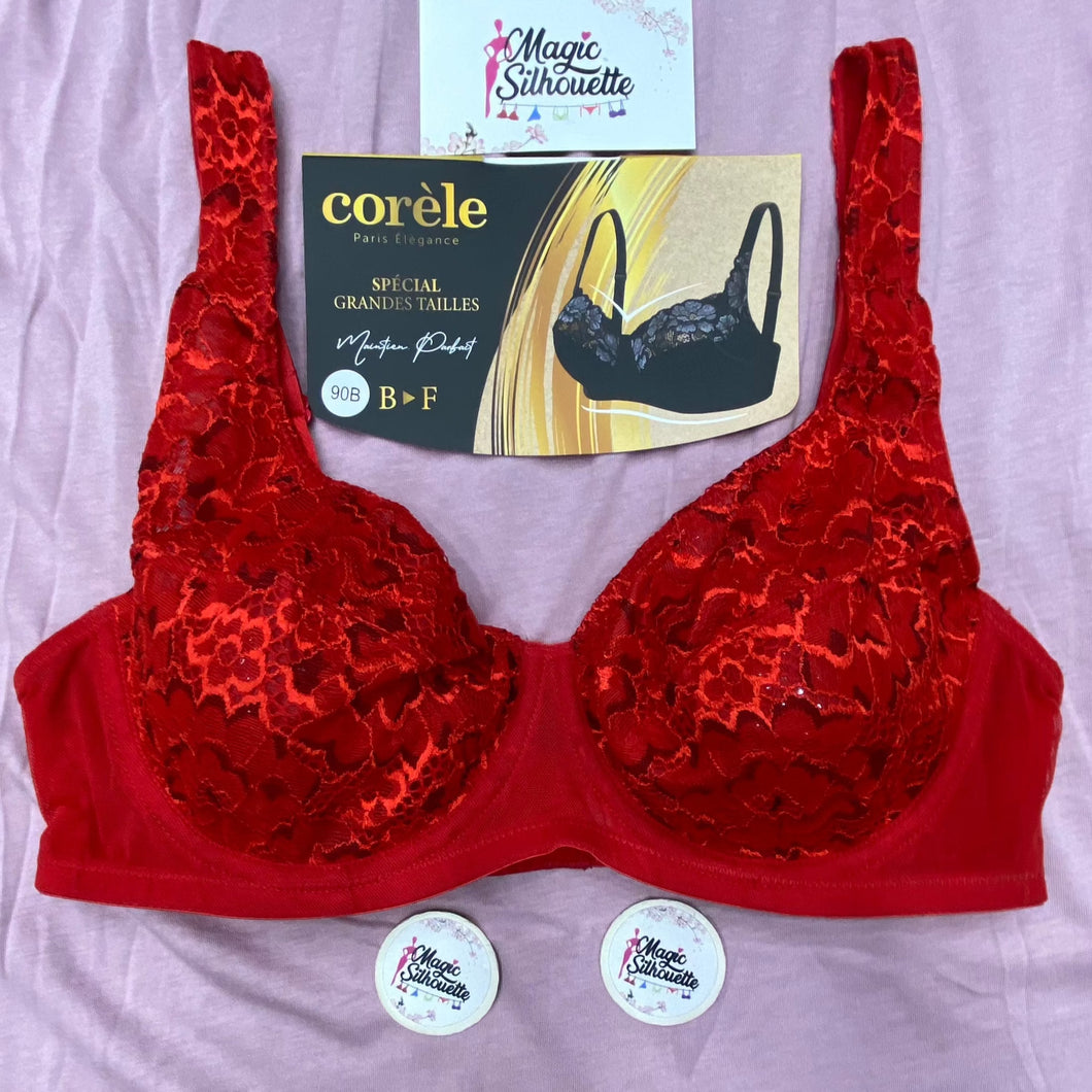 Soutien Gorge Dentelle CORELE Rouge