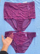 Charger l&#39;image dans la galerie, Ensemble Emboitant sans Eponge Mix Tulle et dentelle Violet
