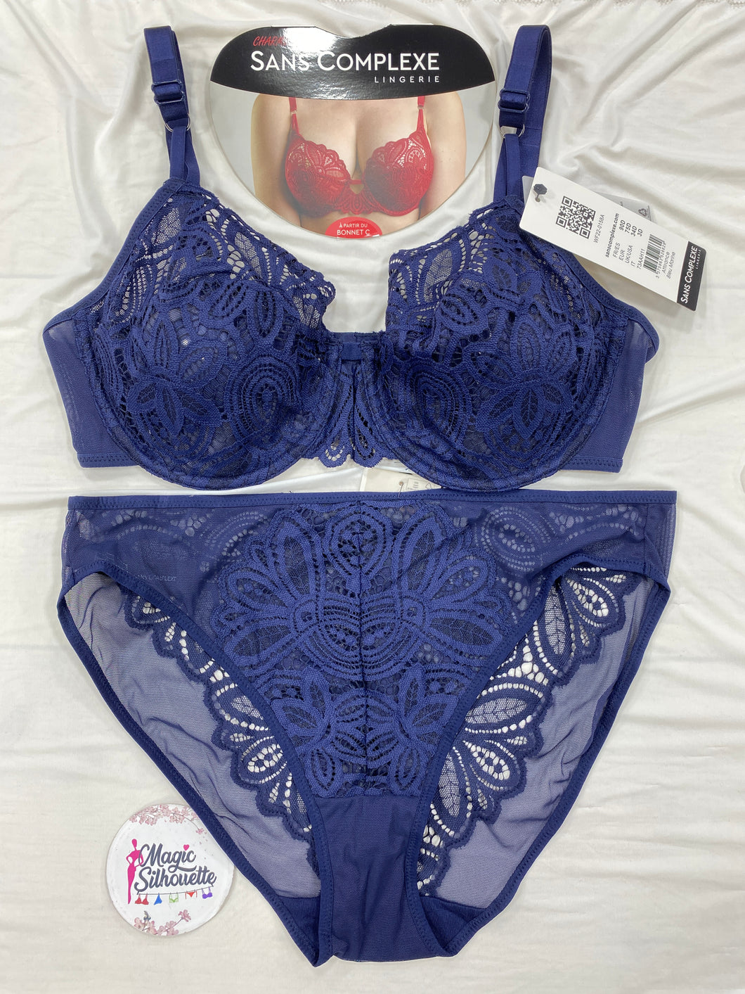 Ensemble Dentelle SANS COMPLEXE Bleu