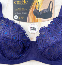 Charger l&#39;image dans la galerie, Soutien Gorge Emboitant CORELE Dentelle Bleu
