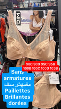 Charger l'image dans la galerie, Soutien gorge Sans armatures DIM Generous beige pailletée
