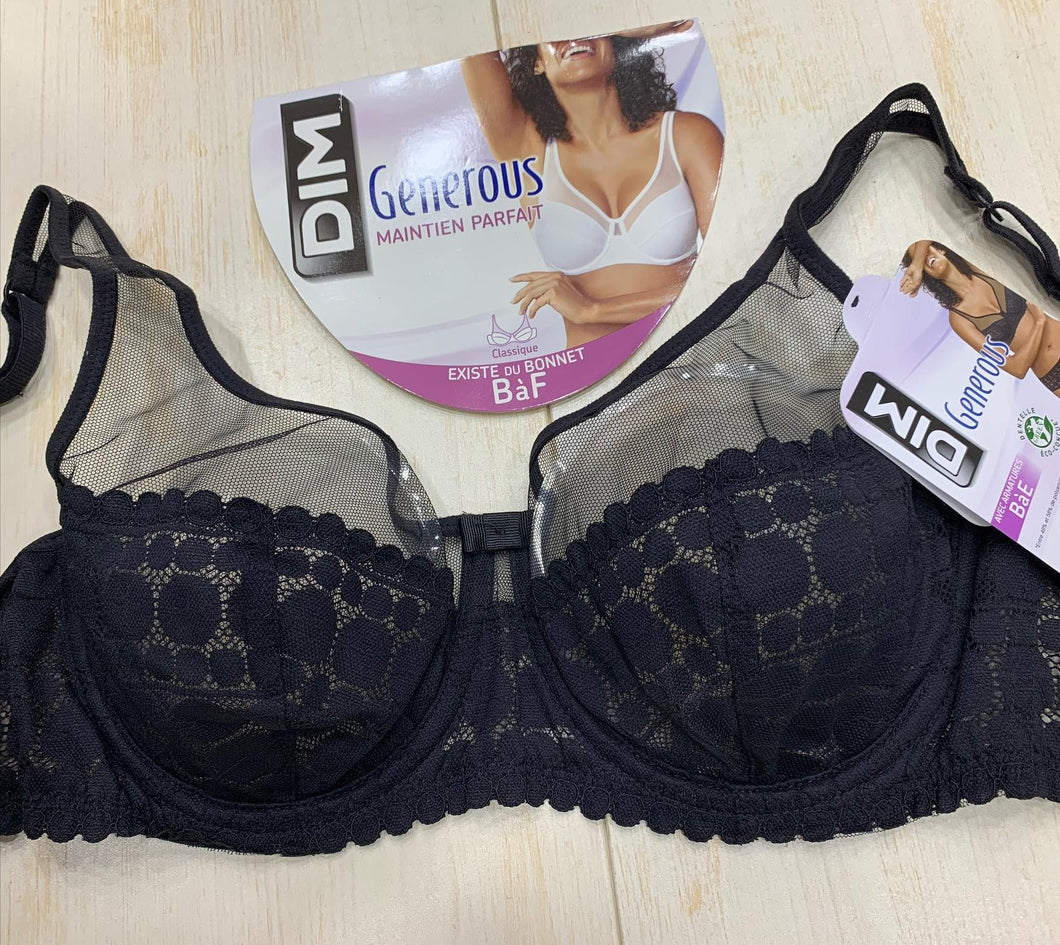 Soutien Gorge Emboitant DIM Generous Dentelle Noir