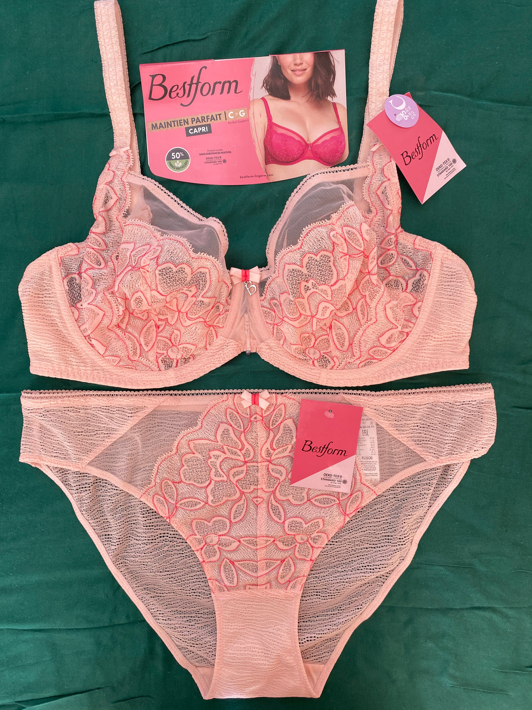 Ensemble BESTFORM Mix dentelle Tulle Rose