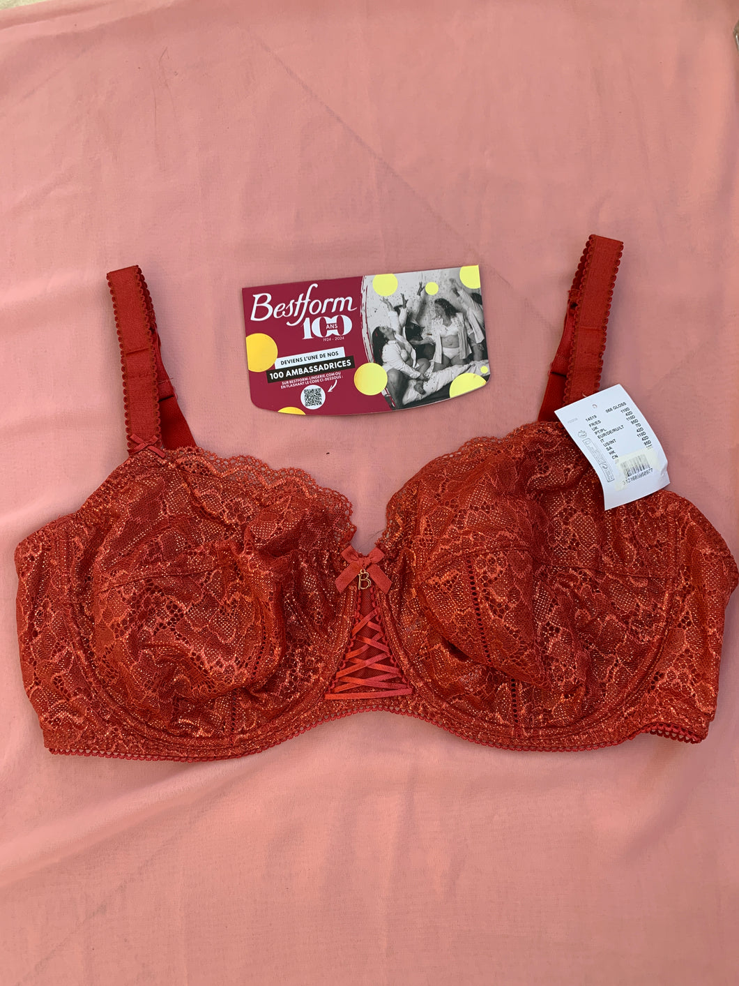 Soutien Gorge Emboîtant Dentelle BESTFORM Brique