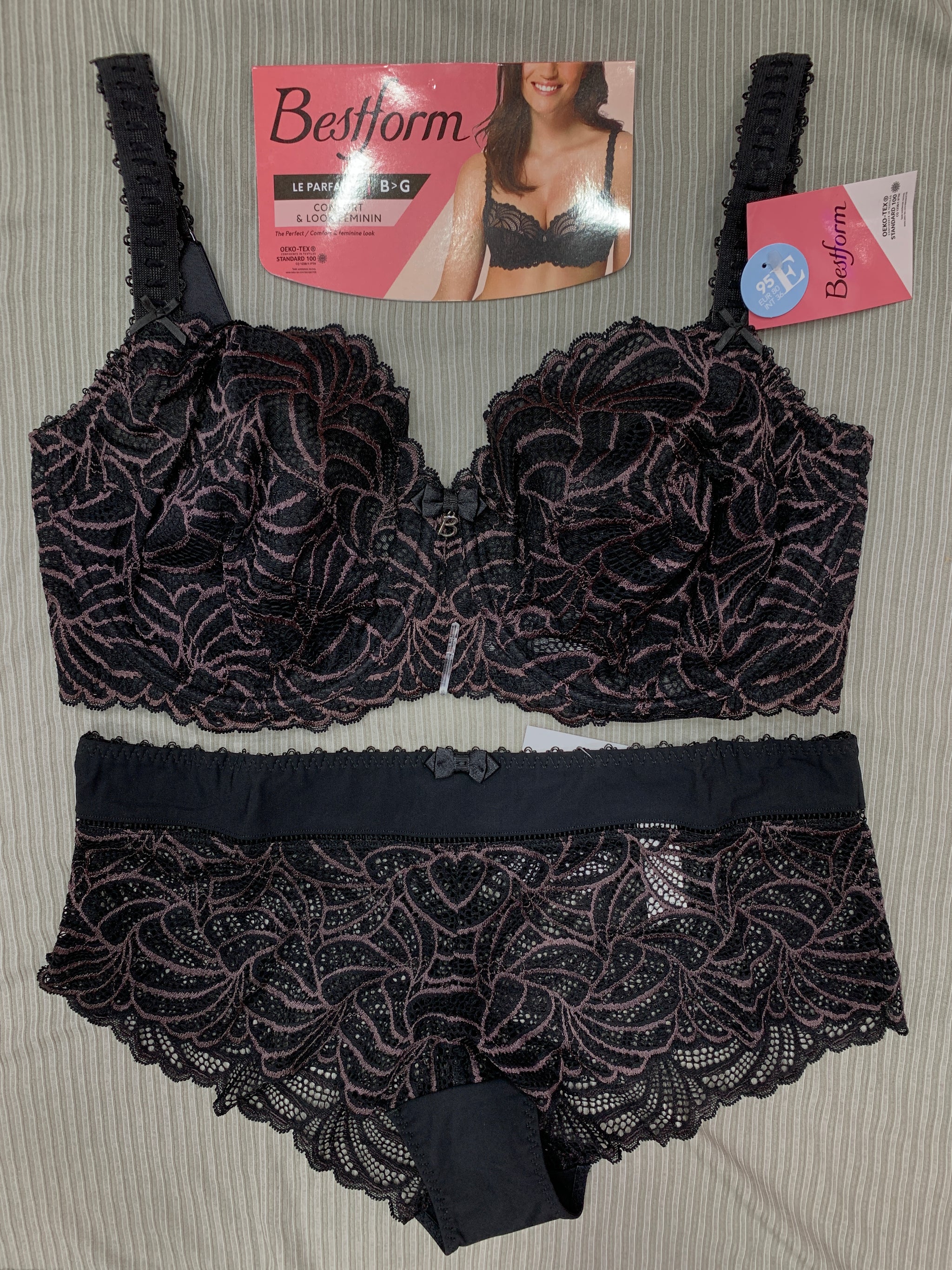 Soutien-gorge Dentelle Bestform 105D Noir - Balconnet - Occasion Parfait état