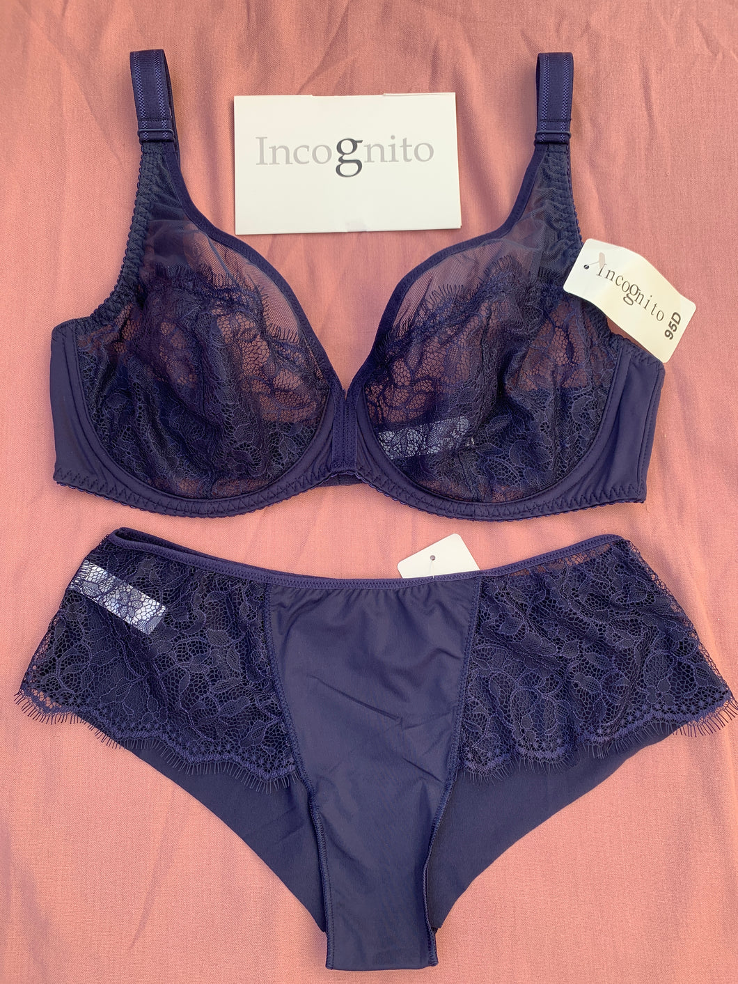 Ensemble Dentelle Tulle INCOGNITO Bleu Nuit