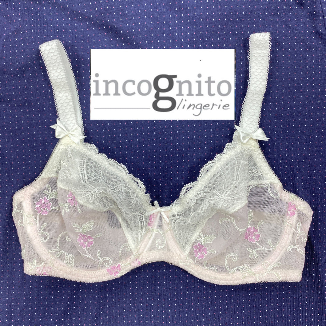 Soutien Gorge Emboitant INCOGNITO Blanc ornement Rose