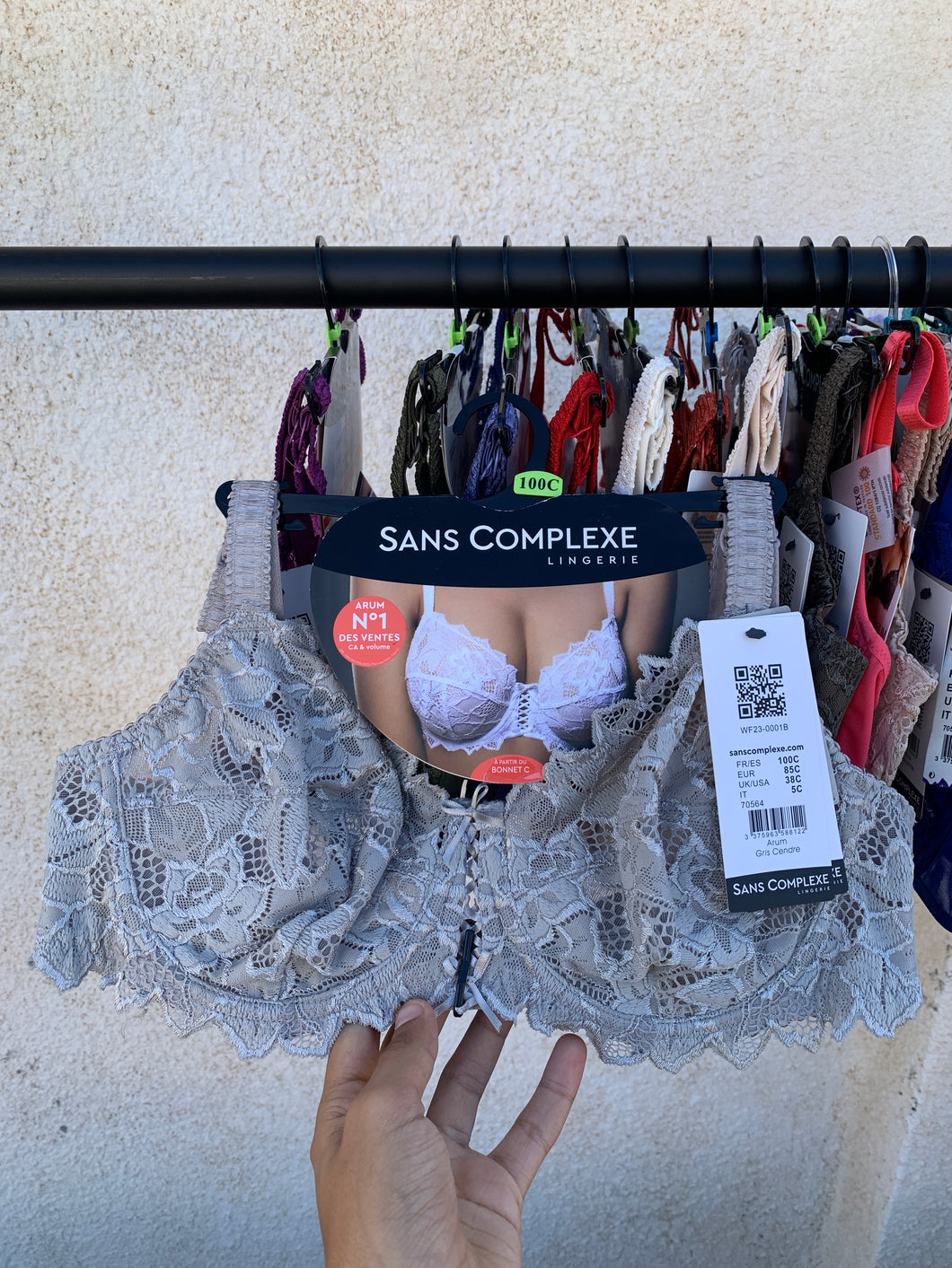 Soutien Gorge Emboitant SANS COMPLEXE Dentelle Gris Clair