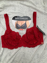 Charger l&#39;image dans la galerie, Soutien Gorge Dentelle SANS COMPLEXE Rouge Bordeaux

