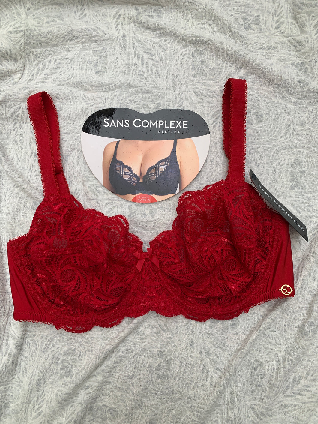 Soutien Gorge Dentelle SANS COMPLEXE Rouge Bordeaux