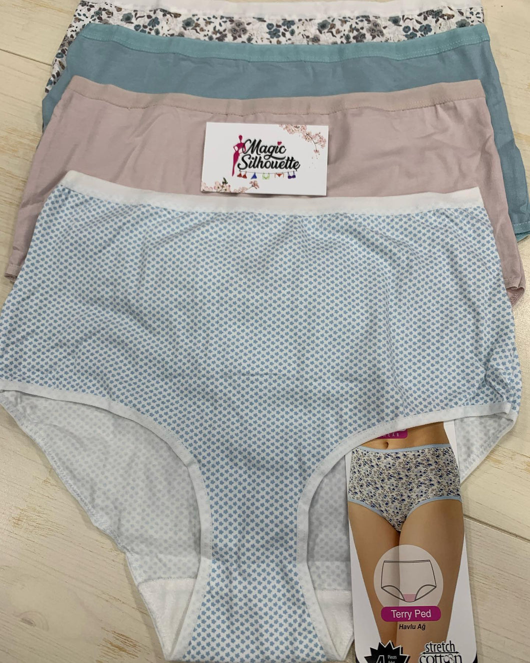 Pack 4 Culottes Taille Haute Coton Stretch