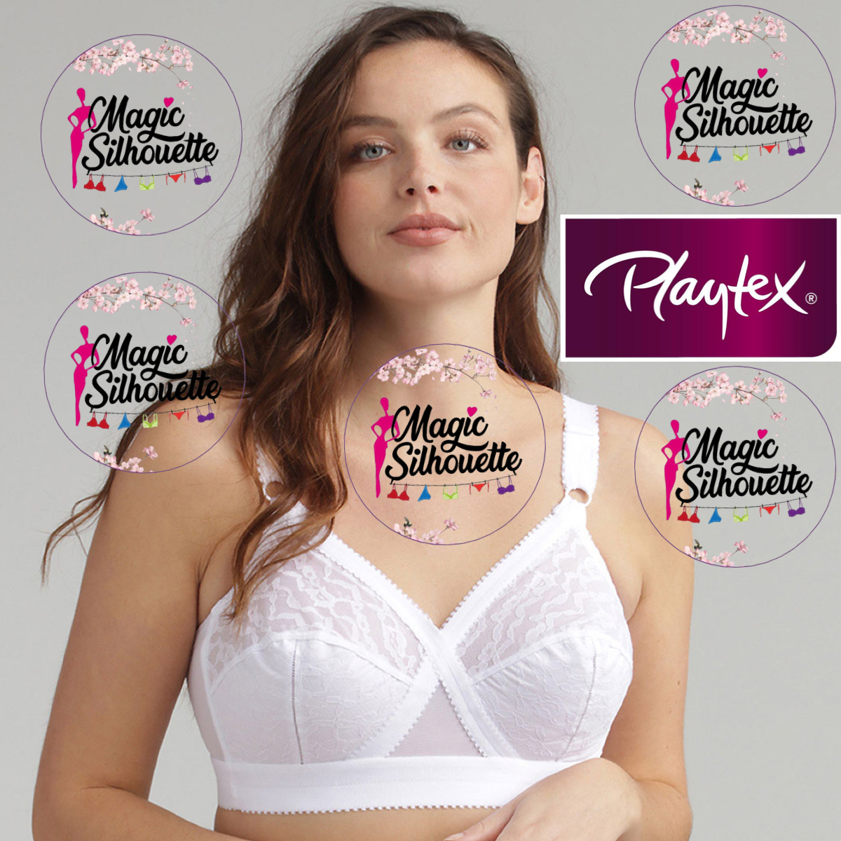 Soutien-gorge sans armatures Playtex Cœur croisé Blanc